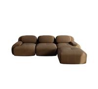 Sofá esquinero modular 3 plazas - 32d acolchado, ergonómico, pet-friendly, sin montaje - marrón