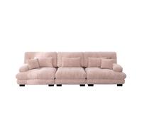 Sofá esquinero modular 3 plazas - con asiento profundo, sofá cama cómodo, chenille rosa