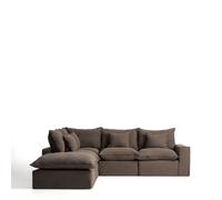Sofá esquinero modular Anarela de 4 plazas con funda extraíble de lino.