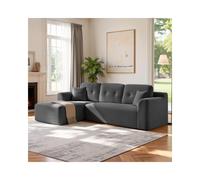 Sofá esquinero modular de 244 cm con chaise longue izquierda cómoda Gris Pizarra