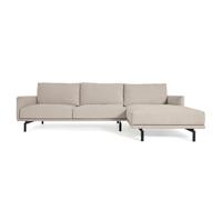 Sofá Galene de 3 plazas con chaise longue derecha, color beige, 254 cm.