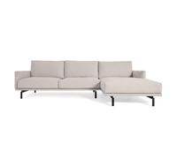 Sofá Galene de 4 plazas con chaise longue derecha, color beige, 314 cm.