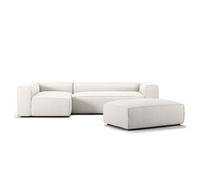 Sofá Grand de 4 Plazas con Diván Abierto y Reposapiés Izquierdo, Color Vapor/ Blanco