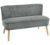 Sofá HOMCOM de 2 plazas, sofá tapizado con diseño de cuerda, patas de madera, ideal para el salón