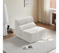 Sofá individual sin reposabrazos, sillón sofá que ahorra espacio, sofá tipo "lazy" para apartamentos pequeños, color blanco