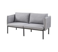 Sofá kamar de 2 plazas con cojines acero poliéster 69x158x63cm - gris [en.casa]