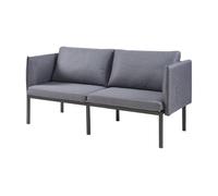 Sofá kamar de 2 plazas con cojines acero poliéster 69x158x63cm - gris oscuro [en.casa]