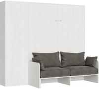 Sofá Kentaro con cama doble en madera de fresno blanco, con estructura lateral izquierda/derecha (modelo ALESSIA 20), tipo cama abatible