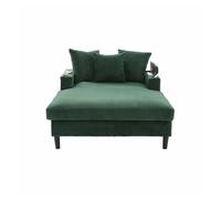 Sofá lounge 1 plaza - multifuncional con chaiselongue, portavasos, iluminación led, almacenaje y carga usb - verde esmeralda