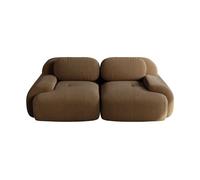 Sofá loveseat 82'' - modular con reposabrazos curvos y base antideslizante - marrón