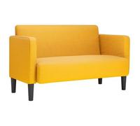 Sofá Loveseat Amarillo Claro 109 Cm Tejido De Pana Vidaxl