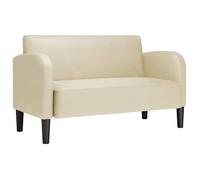 Sofá Loveseat Color Crema 110 Cm Cuero Sintética Vidaxl