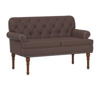 Sofá loveseat contemporáneo acolchado con espuma suave y respaldo con botones, tapizado en terciopelo de poliéster, color marrón, diseño versátil para espacios pequeños o grandes, fácil montaje