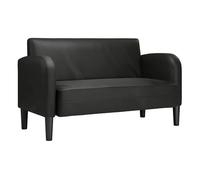 Sofá loveseat - sofá de salón de cuero sintética color negro de 110 cm
