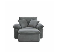 Sofá modular 1 plaza - sofá cama sin montaje, cloud couch suave con reposapiés, bolsillos de almacenamiento, combinación modular - gris claro