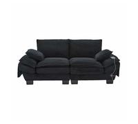Sofá modular 2 plazas - amplia superficie de asiento, diseño ergonómico, espuma de alta densidad, puerto usb-c y bolsillos laterales - negro