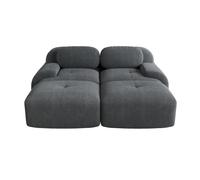 Sofá modular 2 plazas - con chaiselongue, rutschfest, ergonómico - gris