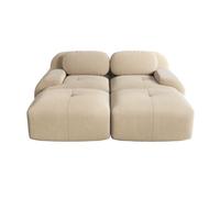 Sofá modular 2 plazas - con chaiselongue, rutschfest, ergonómico, hochelastische polsterung - beige