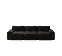 Sofá modular 3 plazas - cloud cómodo, modular, chaise longue, tapizado en corduroy - negro