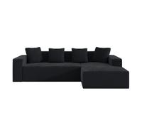 Sofá modular 3 plazas - cloud moderno con chaise longue, asientos profundos - negro
