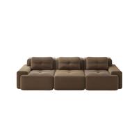 Sofá modular 3 plazas - cloud, profundo y cómodo de terciopelo acanalado, montaje libre - marrón