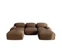 Sofá modular 3 plazas - corduroy premium, rústico y antideslizante, brazos extra anchos - marrón