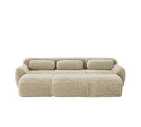 Sofá modular + 3 plazas - felpa suave, 3 otomanes, sofá cama cómodo - khaki claro