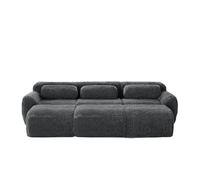 Sofá modular - 3 plazas - tela de felpa suave, 3 ottomans, sofá cama cómodo - gris