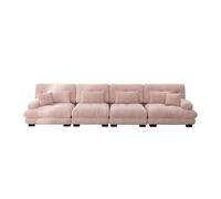 Sofá modular 4 plazas - confortable sofá cama con asiento profundo - chenille rosa