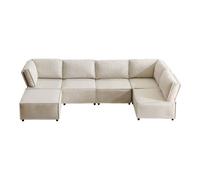 Sofá modular 6 plazas - modular, flexible, fácil de unir, para todo tipo de hogar - beige