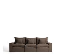 Sofá modular Anarela de 3 plazas con funda desenfundable de lino.