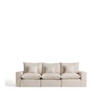 Sofá modular Anarela de 3 plazas con funda extraíble de lino y viscosa.