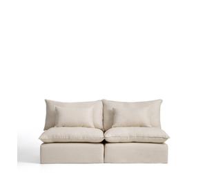 Sofá modular Anarela de 3 plazas con funda extraíble de lino y viscosa.