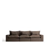 Sofá modular Anarela de 5 plazas con funda desenfundable de lino.
