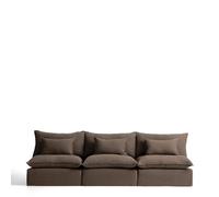 Sofá modular Anarela de 5 plazas con funda extraíble en lino gris paloma, 330 cm, FSC Mix Credit.