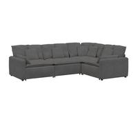 Sofá Modular Con Cojines De Tela De Pana Gris Oscuro Vidaxl