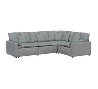 Sofá Modular Con Cojines De Tela Gris Claro Vidaxl