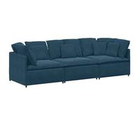 Sofá Modular Con Cojines De Terciopelo Azul Vidaxl