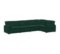 Sofá Modular Con Cojines De Terciopelo Verde Oscuro Vidaxl