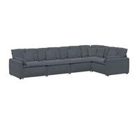 Sofá Modular Con Cojines Terciopelo Gris Oscuro Vidaxl