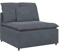 Sofá modular con módulo central y cojines gris oscuro 100 cm