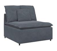 Sofá Modular Con Módulo Central Y Cojines Gris Oscuro 100 Cm Vidaxl