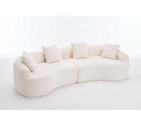 Sofá modular curvado 4 plazas - chenille moderno, cómodo y elegante - blanco