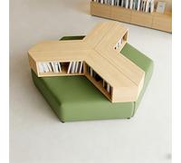Sofá modular curvado para biblioteca, centro de asiento de tela para estudio, librería y vestíbulo