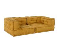 Sofá Modular De 2 Plazas De Tela Amarillo 140x70x36 Vidaxl