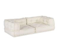 Sofá Modular De 2 Plazas De Tela Color Crema 140x70x36 Vidaxl