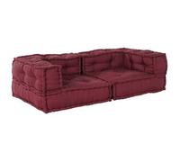 Sofá Modular De 2 Plazas De Tela Color Granate 140x70x36 Cm Vidaxl