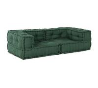 Sofá Modular De 2 Plazas De Tela Verde 140x70x36 Vidaxl