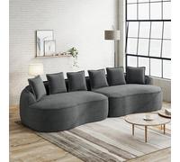 Sofá Modular de 4 Plazas con Chenilla, para Salón, Gris, 320x114x67 cm