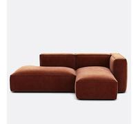Sofá modular de ángulo derecho, en pana vintage, SEVEN. Talla ángulo derecho. Color Terracota